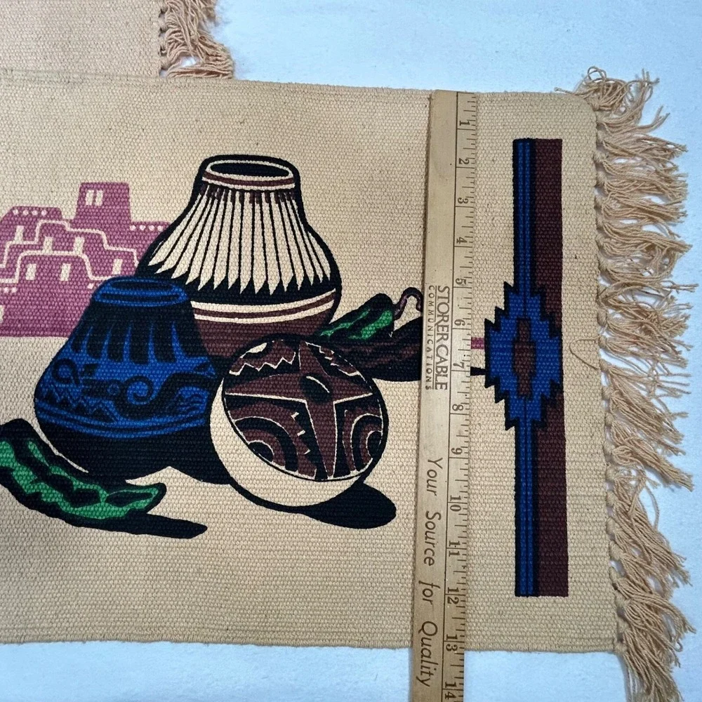 Set of 4 Vintage El Paso‎ Saddleblanket Co Pottery Southwest Placemats Mint